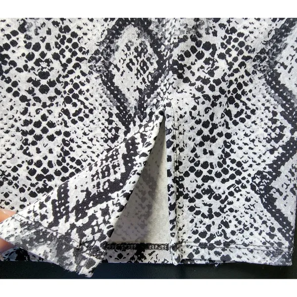 Garage Snakeskin Bodycon Party Dress Y2K Black White Animal Print Bikercore M‎ - Image 2