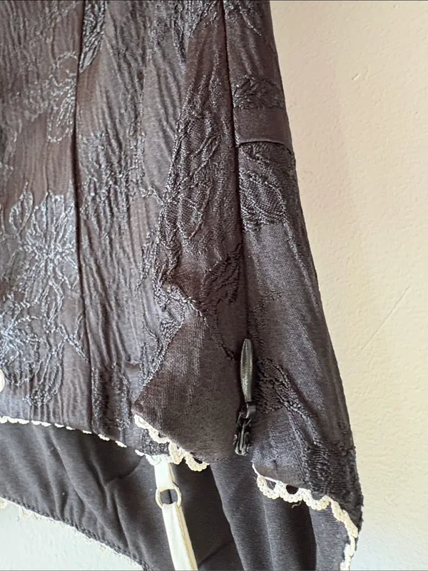Black Mini Dress with Cream Contrast Straps - Image 5