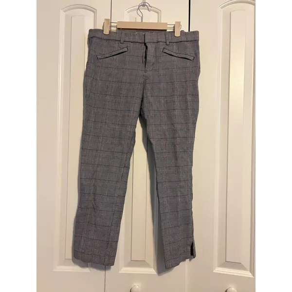 Gap Skinny Ankle Plaid Pants Women‎ Size 12 Gray Red Black Casual Office - Image 3