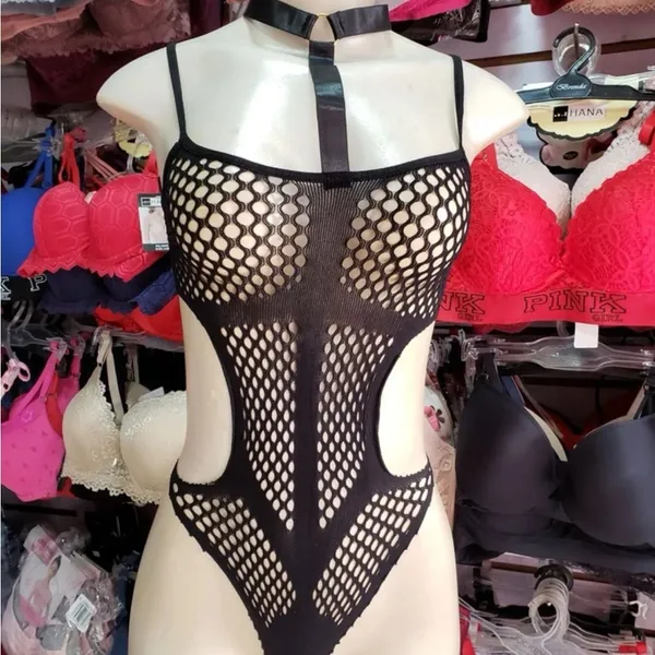 Festival Fishnet Black Bodysuit Harness New - Image 5