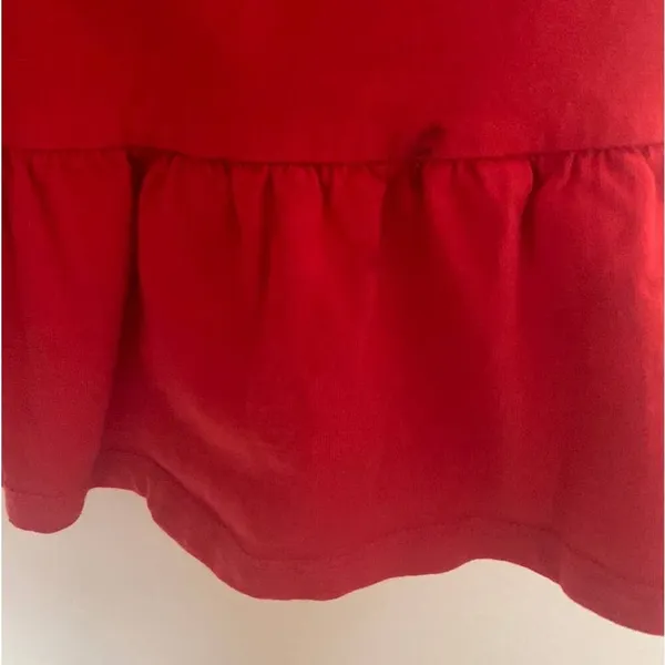 ASOS Red Cotton Ruffle V-Neck Mini Dress Short Sleeve US 4 Coquette - Image 8