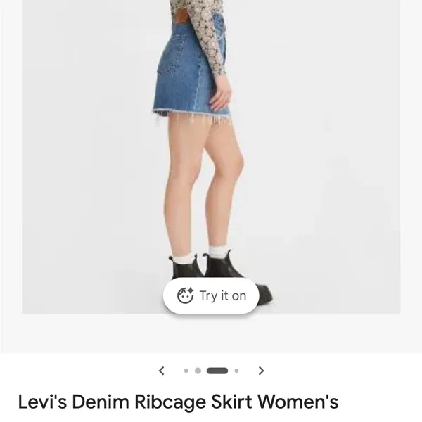Levi’s Ribcage Denim Button-Front Skirt Medium Wash - Image 2