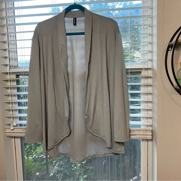 JFN Just Fashion Now Womens Charming Gray Wrap Loose Casual Plain Coat XL(12) - Image 3