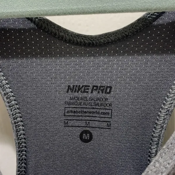 Nike Pro Gray Racerback Athletic Tank Top - Image 2