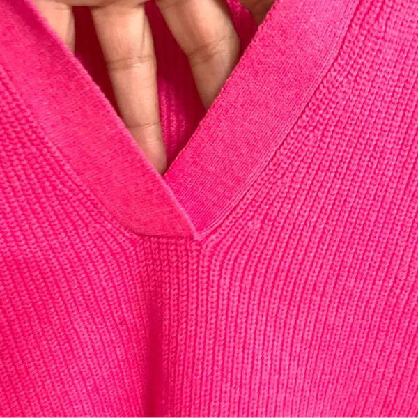 On 34th Womens Sweater Barbie Pink Collared Pullover V Neck Plus Size 2X - Image 8
