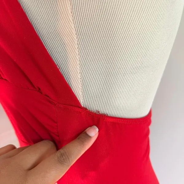 Y2k Red Lipstick Heart Asymmetrical Halter Neck Midi Dress - Image 6