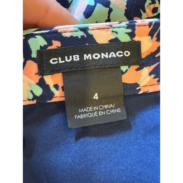 Club‎ Monaco Skirt Women 4 Pink Blue Floral A Line Skater Mini Boho Cottagecore - Image 6