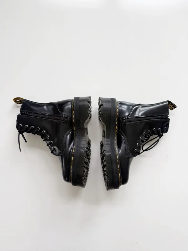 NEW Dr. Martens Jadon Black Platform Combat Boots Size 6 - Image 2