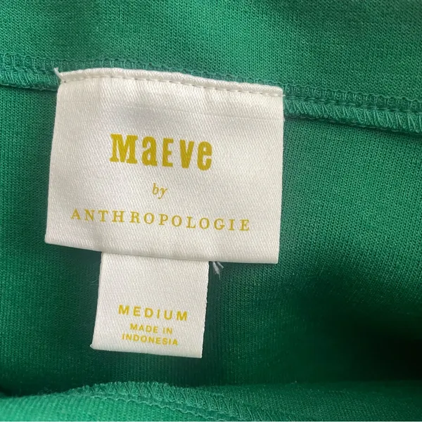 Anthropologie Maeve Tie-Back Ponte Pullover Top in Green & Black Size Medium - Image 4
