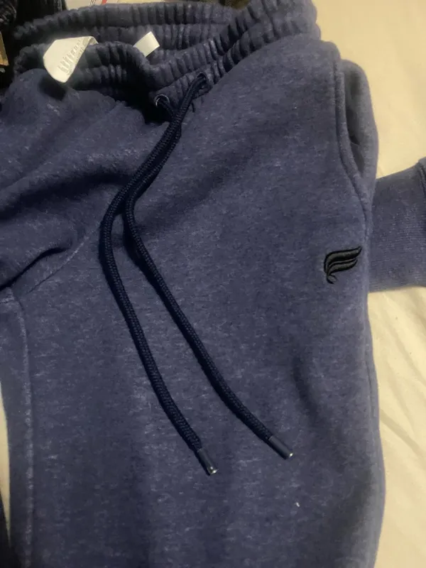 Fabletics Dark Navy Quarter-Zip Fleece sweatshirt/sweatpants set pant xs top xxs - Image 6