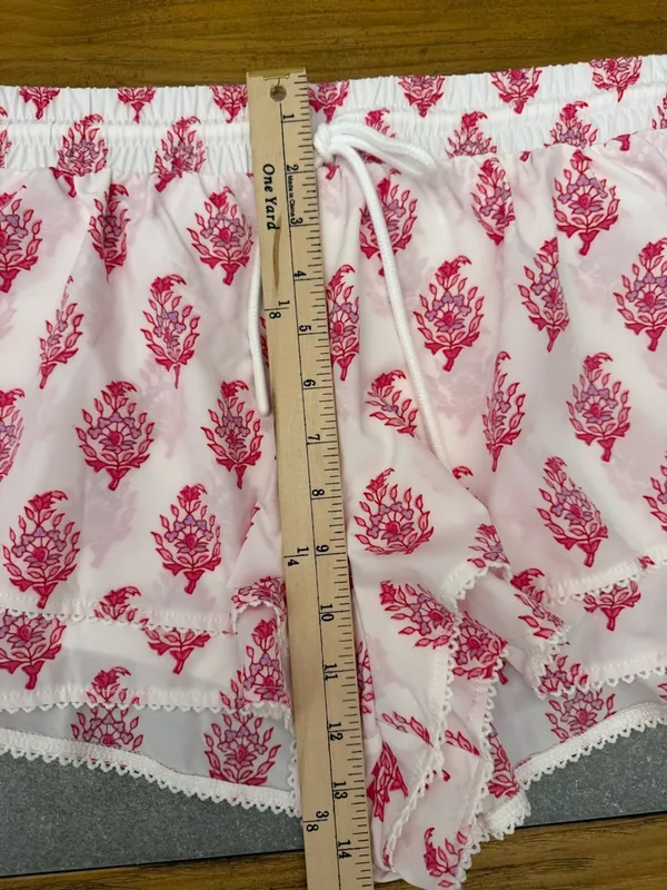 Roller Rabbit x Target Bouquet Drawstring Skort Shorts Pink Limited Edition M - Image 9