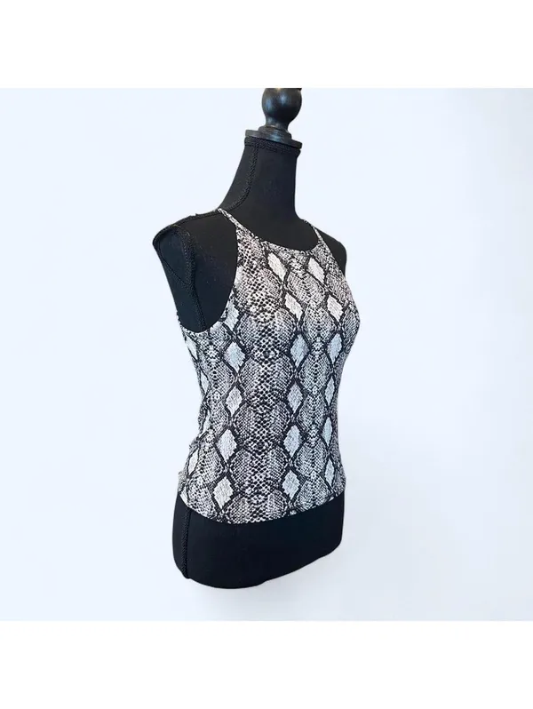 Y2K Snake Print Halter Grunge Festival Tank Top Size Small 💗 - Image 3