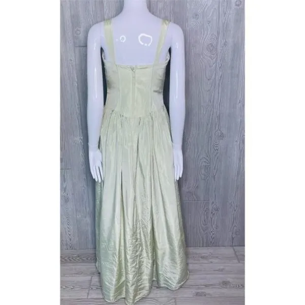 Jessica McClintock gunne sax light green jeweled tanktop fit & flair silky dress - Image 8