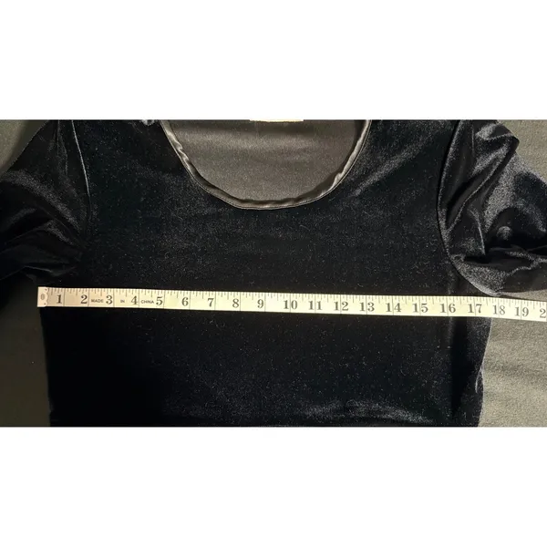 Vintage 90s CDC Caren Desiree Black Velvet Maxi Dress Tie Back Size 10 retro - Image 10