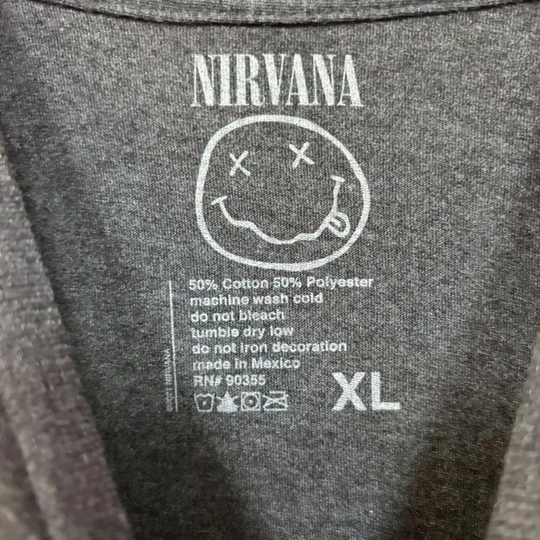 Nirvana Nevermind Dead Eyes Colorburst Smiley Grunge Tee XL - Image 3