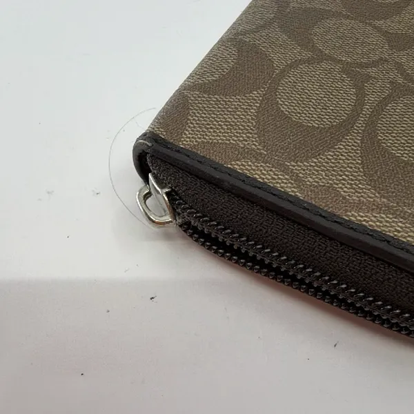 Coach Long Zip Around Wallet Brown Signature C Canvas - Image 3