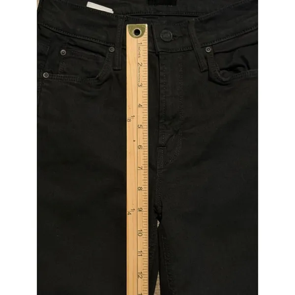Mother The Mid Rise Dazzler Ankle Jeans‎ Not Guilty Black Raw Hem Straight SZ 23 - Image 8