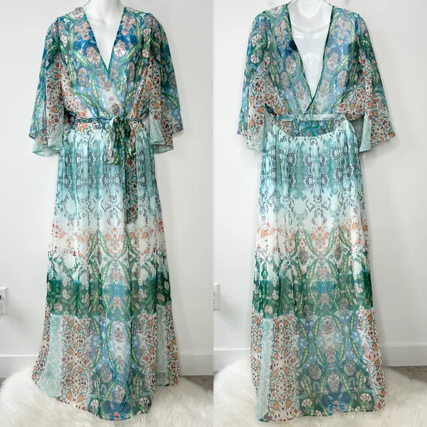 CITY CHIC Maxi Dress Womens 18 Rhinestone Boho Floral Party Wedding Date Church - Image 3