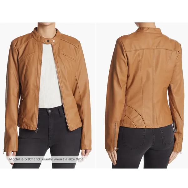 Guess Faux Leather Racer Jacket Size XS‎ - Image 2