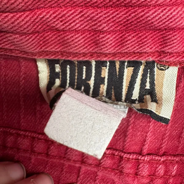 Forenza Women's reddish‎ Pink Pinstripe Corduroy Pants High Waisted Straight Leg - Image 6
