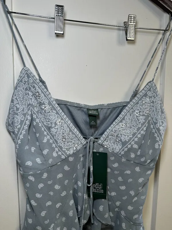 Wild Fable Blue Paisley Bandana Cami Tank Top XS - Image 6