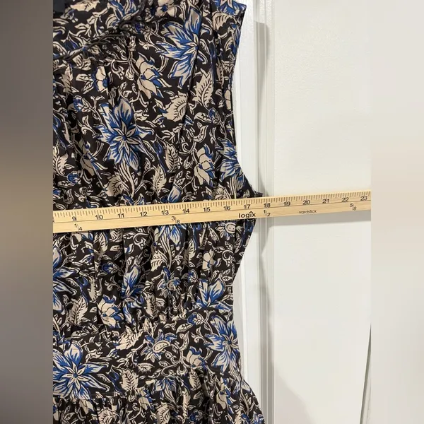 Madewell Amor Floral Mini Dress Size M NWT Cotton Sleeveless Blue Tan - Image 9