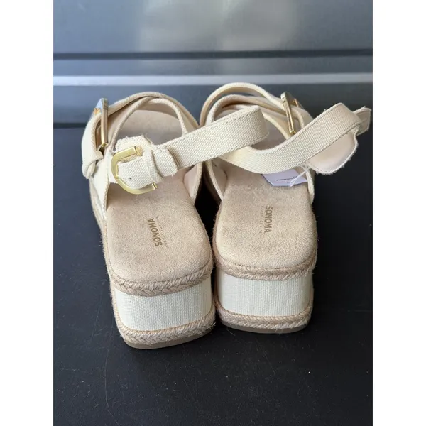 Sonoma Good for Life Gold Buckle Women 9‎ Platform Canvas Sandals U - Image 3