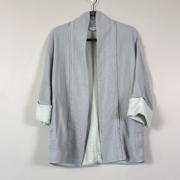 Aritzia Wilfred Lenglen Open Front Textured Jacket Blazer Kimono in Gray XS - Image 3