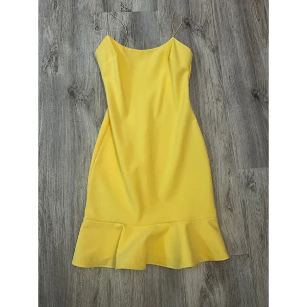 Likely‎ Banks Flounced Hem Slip Dress in Snapdragon yellow Size 2 - Image 2