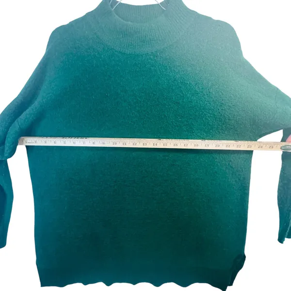 Ellos Green Mock Neck‎ Textured Sweater M 14/16 Cozy Cottagecore Academia Knit - Image 6