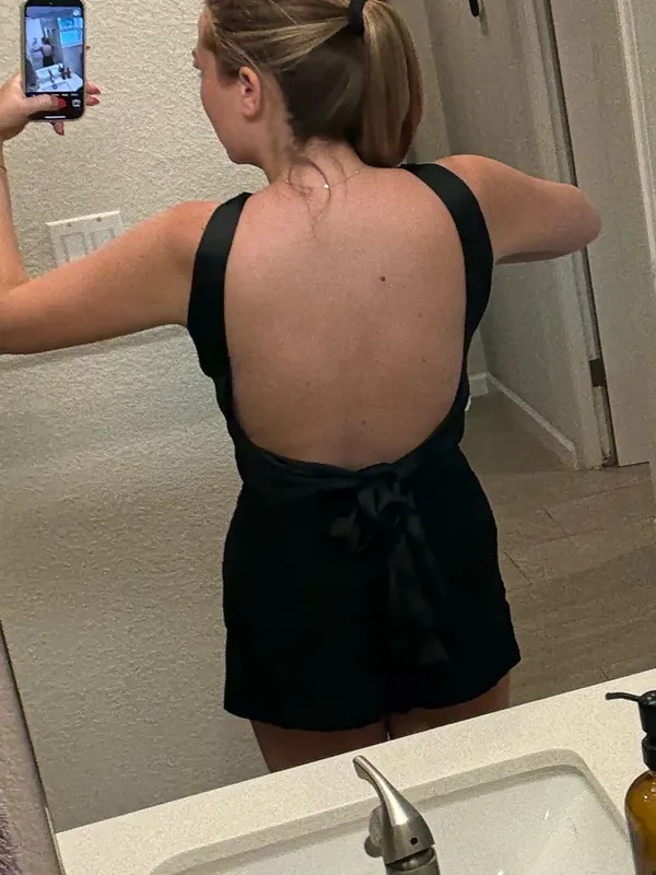 Zara Black Satin Crop Top - Image 2