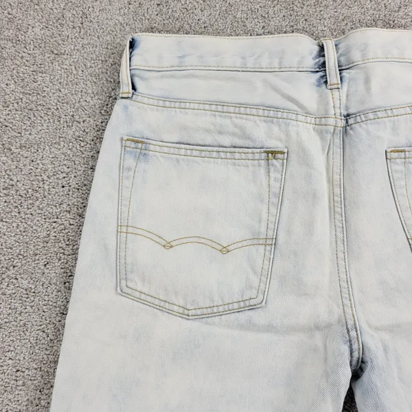 American Eagle Womens Denim Shorts 31" Blue Acid Wash Distressed Bermuda - Image 7