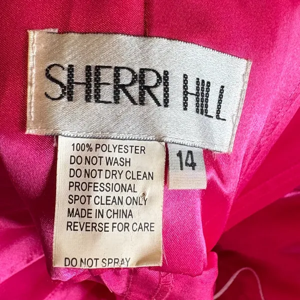Sherri Hill bright pink embellished strapless formal dress - Image 5