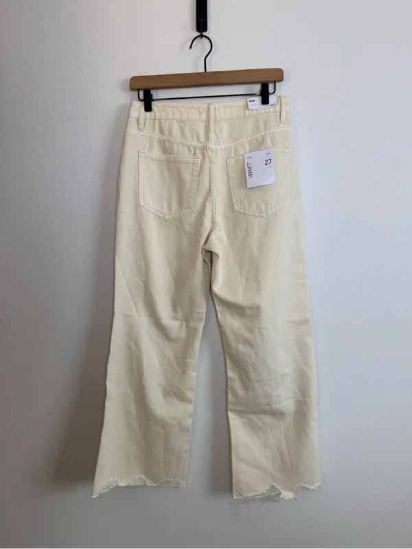 Vervet Leslie 90s‎ Vintage Flare Jeans in Ivory - Image 4