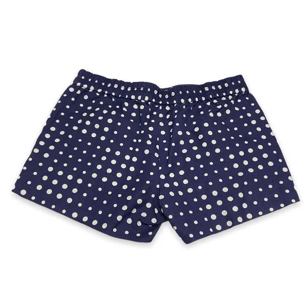 J.Crew Factory Boardwalk Pull-On Shorts‎ Navy White Polka Dot Linen Blend Size 6 - Image 3