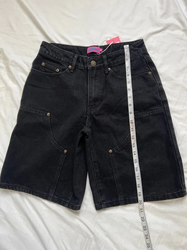Edikted Black Jacqui Low Rise Denim Bermuda Shorts - Image 3