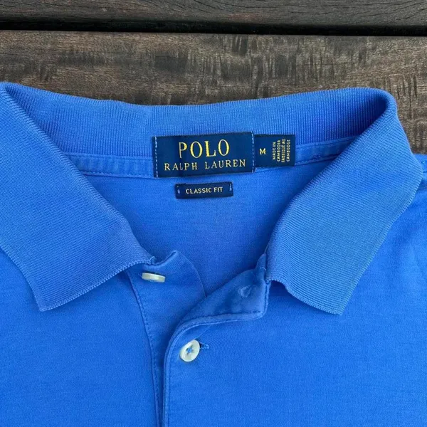 Bright Blue Modern Polo Ralph Lauren Polo Shirt w/ Embroidered Logo - Image 3
