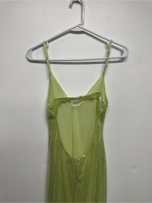 Oh Polly Marlena Sequin Maxi Dress - Light Green - Image 9