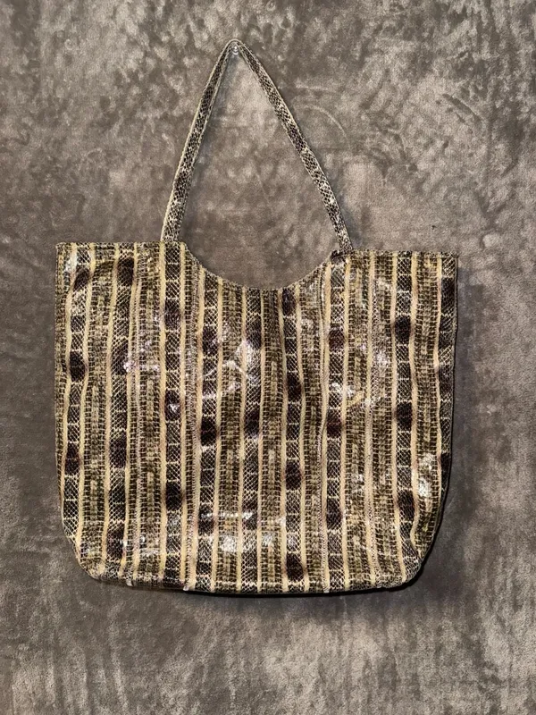 Rampage Snake Embossed Faux Leather Shoulder Tote Bag - Image 3