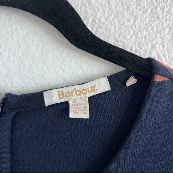 Barbour‎ Women's Oyster Stripe Cotton Knit Midi Dress Navy - Image 5
