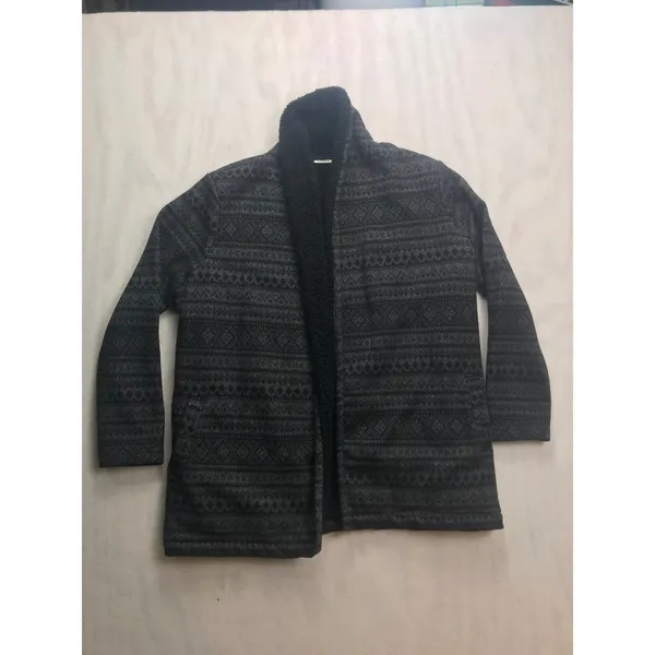 LL Bean Women's Fair Isle Sherpa Lined Cardigan Sweater‎ Jacket Size M - Image 12