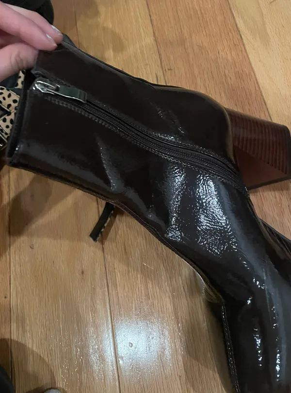 Princess Polly Brown Leather Booties - Image 3