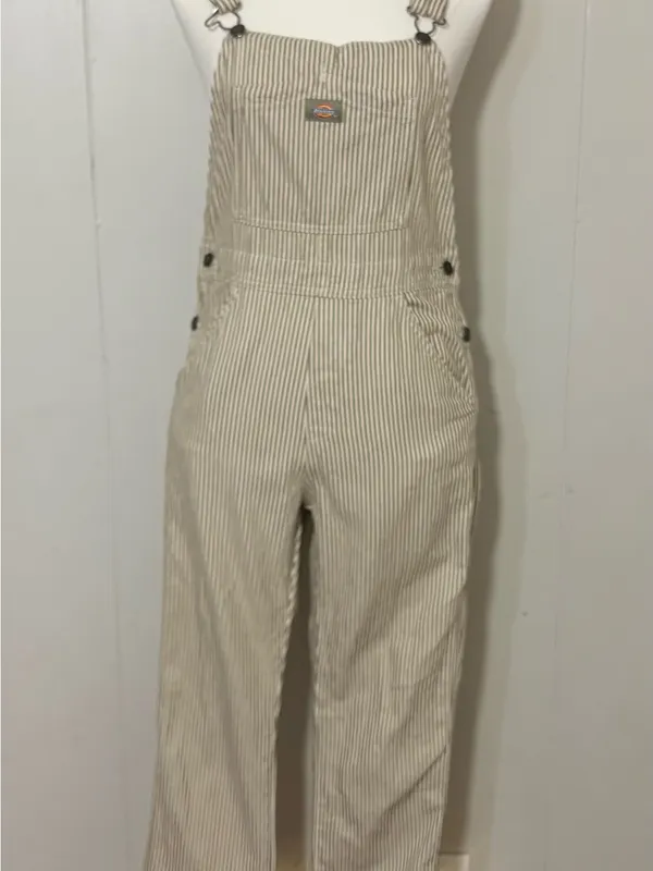Dickies Women’s Regular Fit Hickory Stripe Bib Overalls Size XS - Image 2