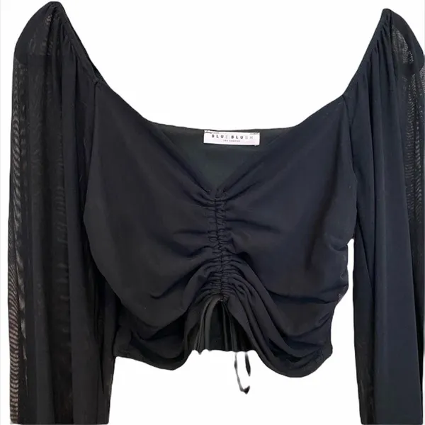 ✨ Completely Charmed Ruched Mesh Top✨ - Image 5