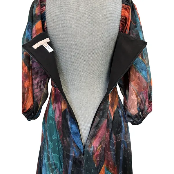 Anthropologie Hutch Twist Front Puff Sleeve Ruffle Hem Dress 4 Wedding Guest - Image 8