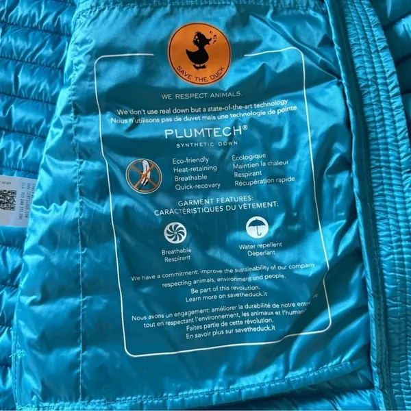 NWT Save The‎ Duck Carina Puffer Jacket Lightweight Spring Puffer Quilted Zip Lg - Image 6