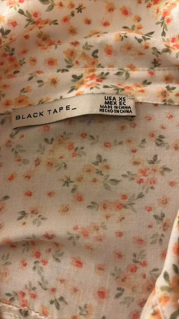 black tape floral maxi dress - Image 2