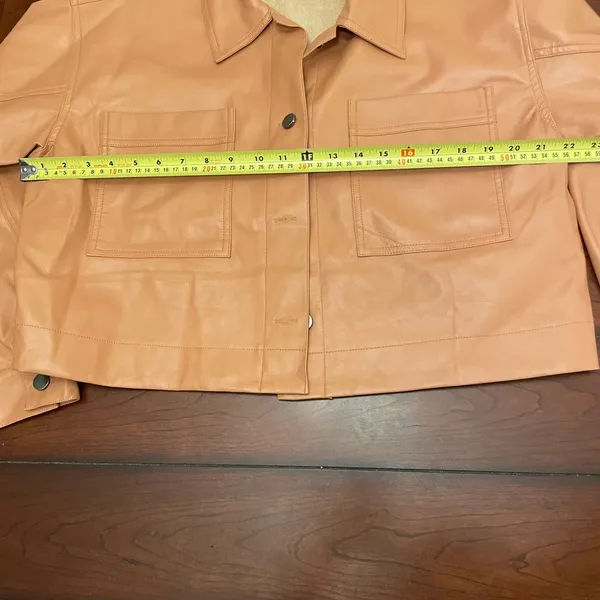 Mustard Seed Faux Leather Crop‎ Jacket - Image 3