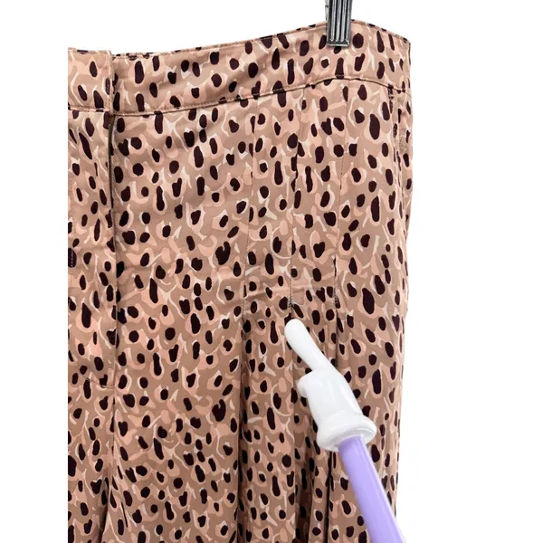Anthropologie Isobel Pleated Wide Leg Leopard‎ Print Trouser Pant Elastic XL - Image 4