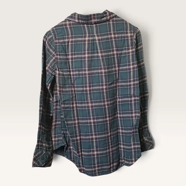 Lee Riders Plaid Button Down Shirt Small Green Purple Long Sleeve Boho Grunge - Image 2